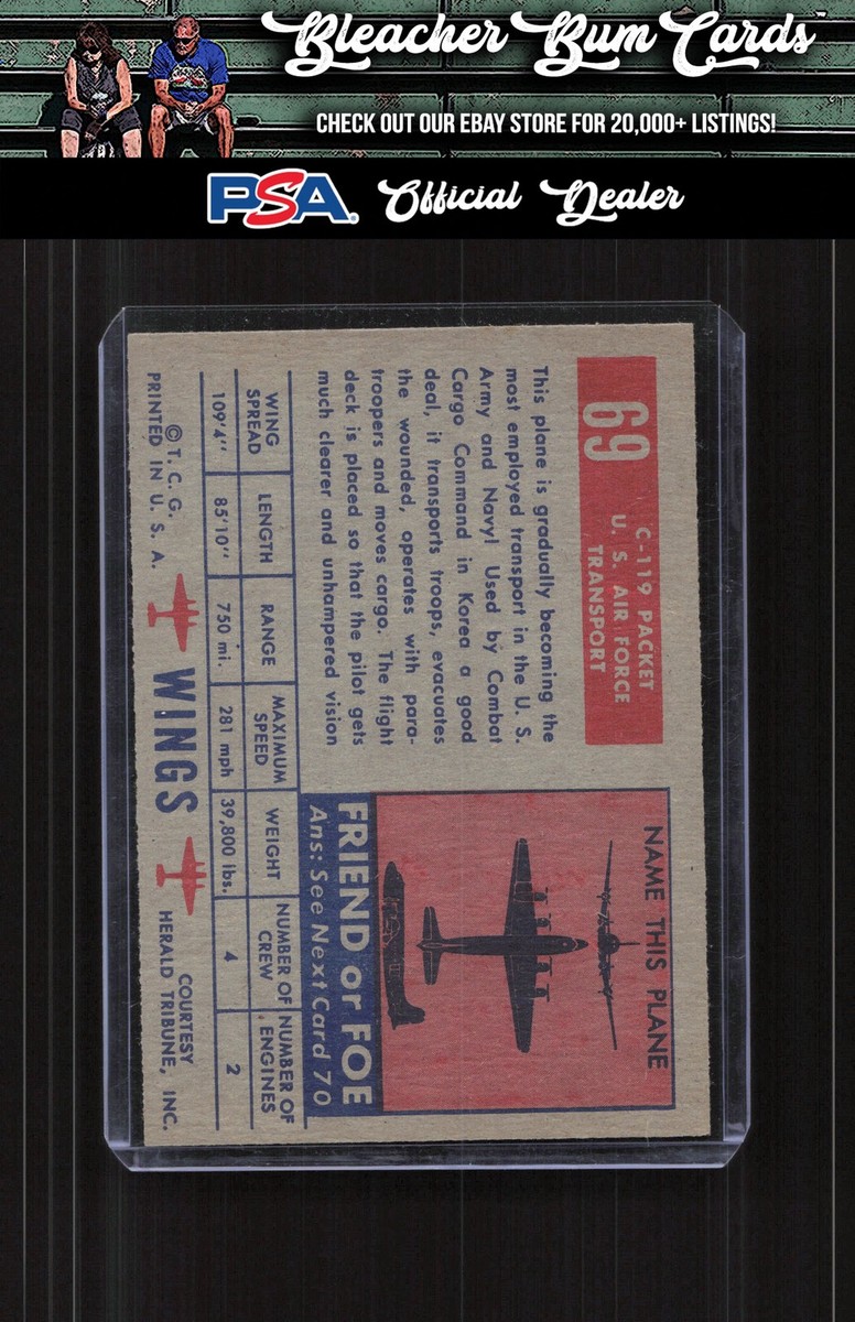 1952 Topps Wings Friend or Foe (R707-4) 69 C-119 Packet EX-MT | eBay