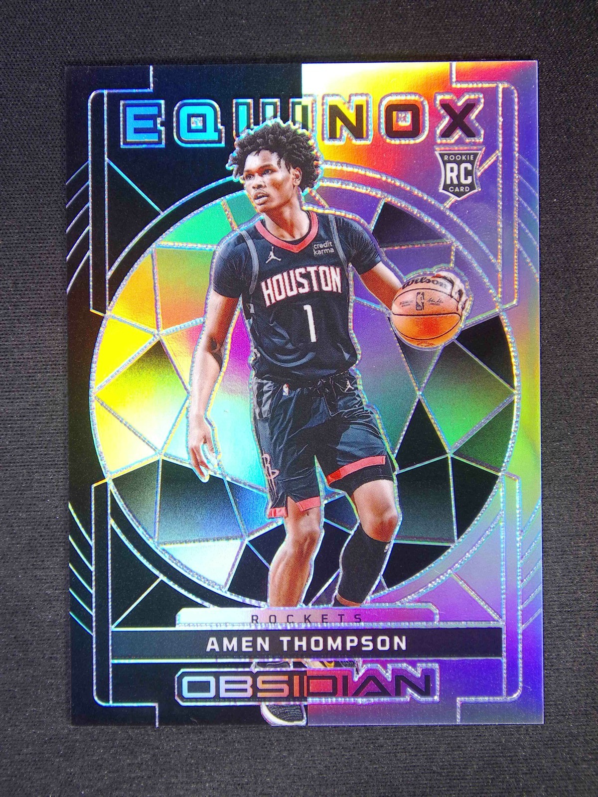2023-24 Panini Obsidian Amen Thompson #33 RC Rookie Equinox /99