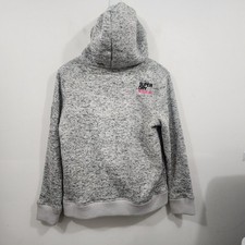 Superdry Mountain Storm Pullover Fleece Hoodie Sweatshirt Gray Pockets Womens L