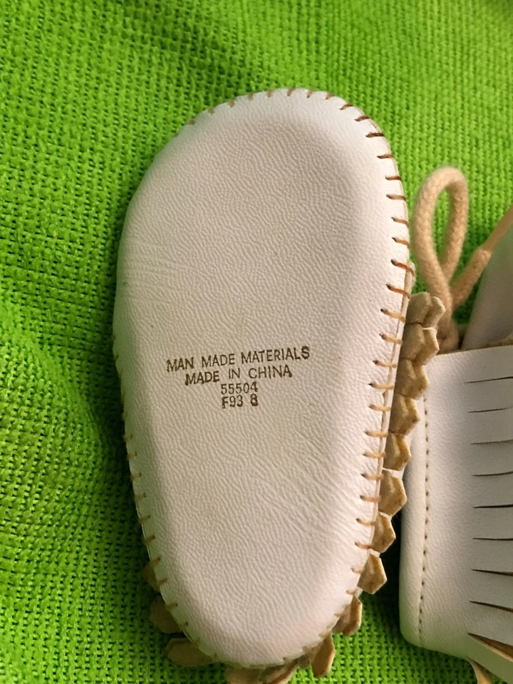 Dyna Niños Talla 0 Mocasín Zapatos Blanco Bebé Embellecido De Colección Foto 4 de 4