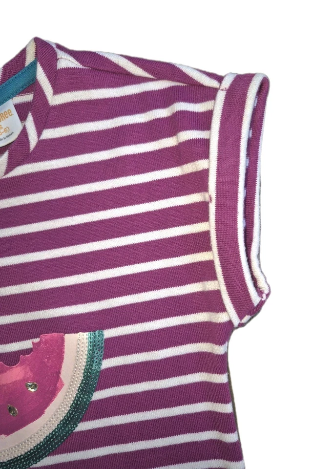 Gymboree Dress Girls Size Small 5-6 Watermelon Purple Stripe Casual Maxi Dress - Image 4 of 4