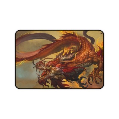 Oriental Red Dragon Gaming Desk Mat Mouse Pad Playmat