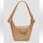 Cult Gaia Gia Metallic Stud Shoulder Bag Brushed Brass Gold