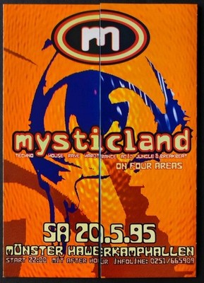   MYSTICLAND 3 Münster 1995 Marusha Miss Djax  Humate Roland Casper Rave Flyer