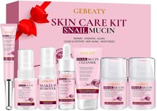 7-Piece Hydrating Snail Mucin Skin Care Set - Perfect Christmas Gift for Women