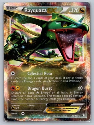 Rayquaza EX 85/124 Holo EX Rare Dragons Exalted Pokemon Card Holo MP - Image 1 of 3
