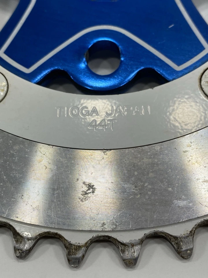 Roda dentada BMX old school GT parafusos de corrente branca Tioga CD Sugino azul MX Spider - Imagem 2 de 4