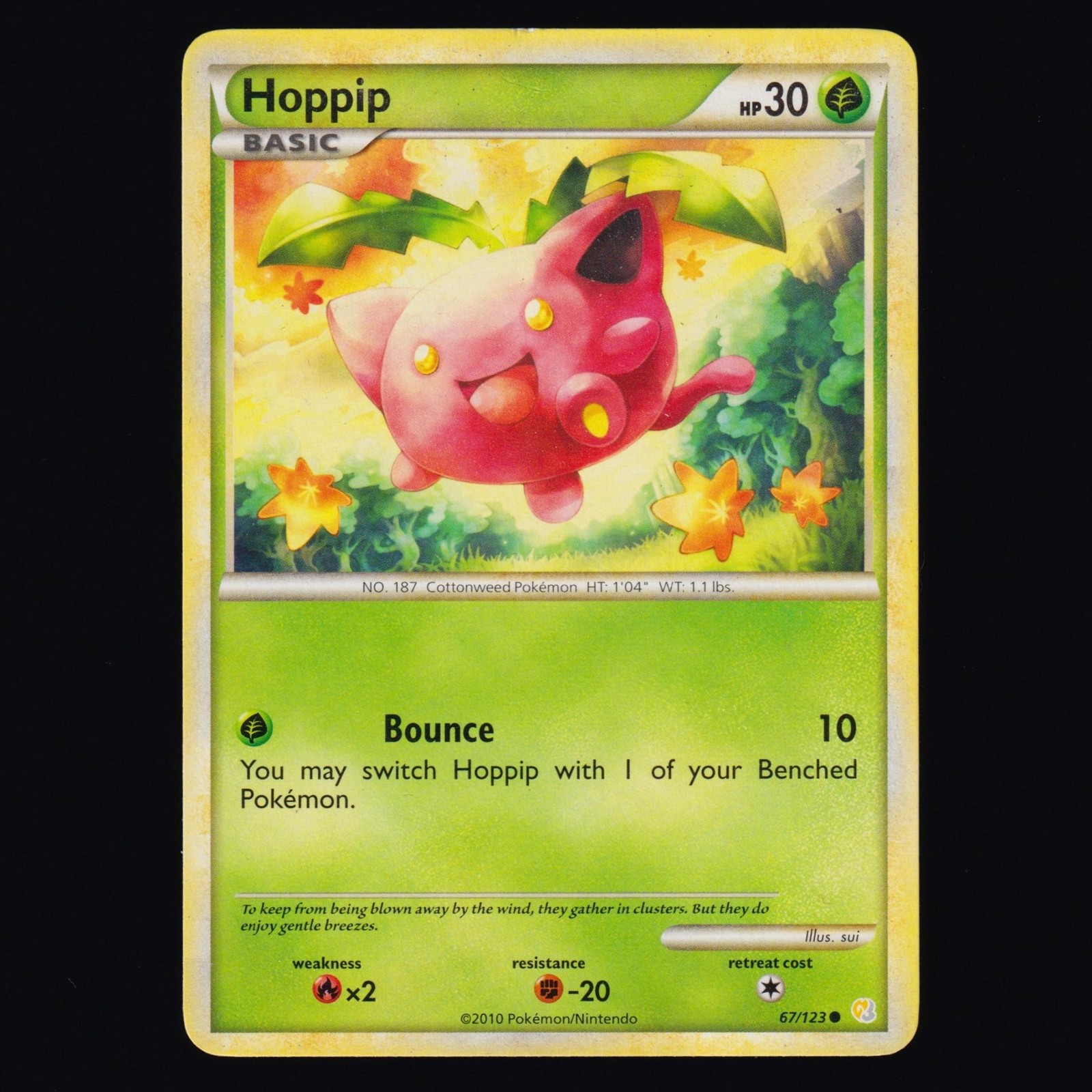 Hoppip 67/123 HeartGold & SoulSilver Common Pokemon TCG LP