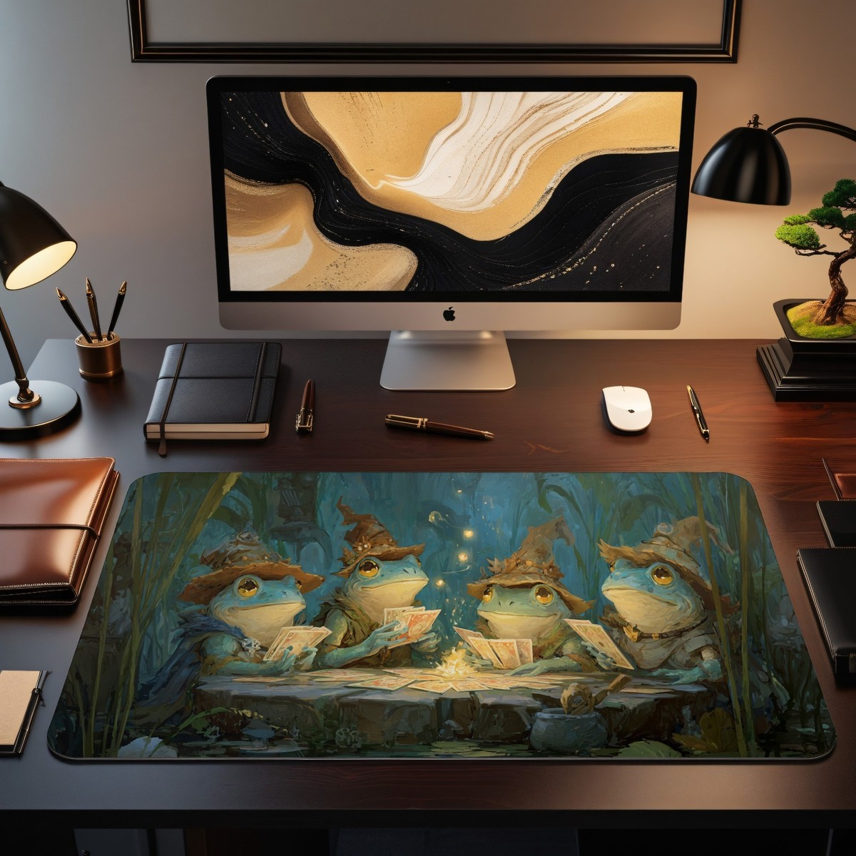 MTG Playmat | Wizard Frogs Playing Cards Themed Playmat