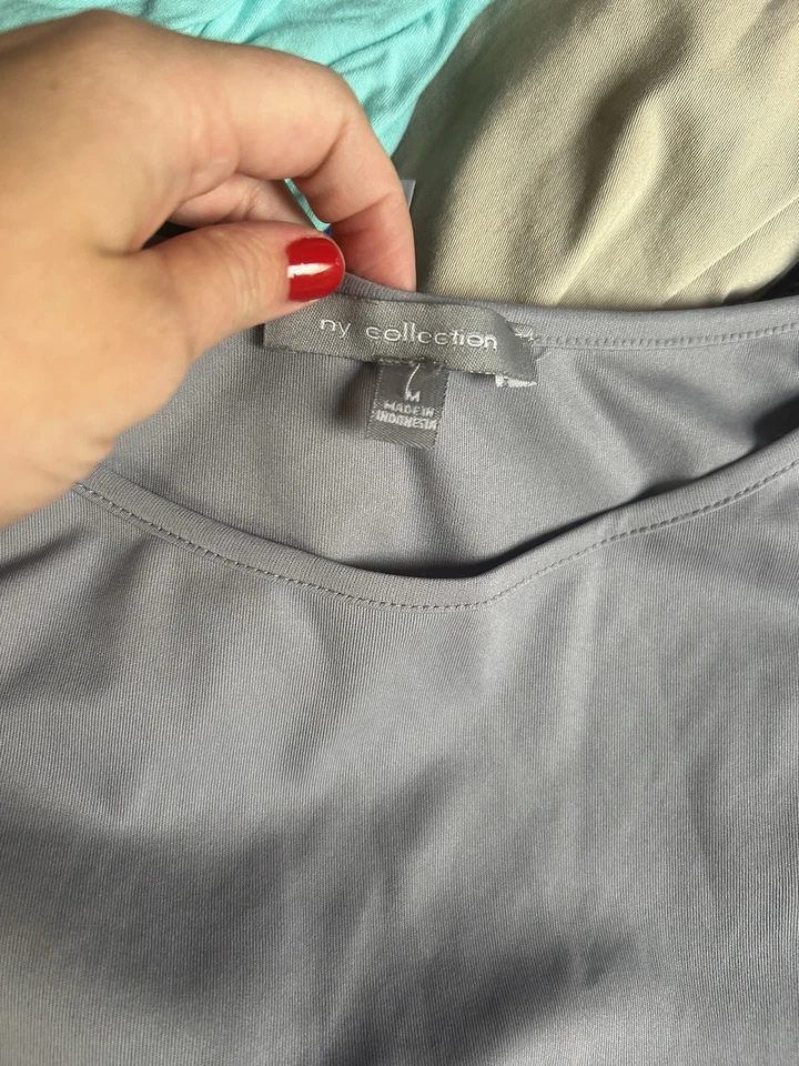 NY Collection 女式灰色背心中号 — 第 2/2 张图片