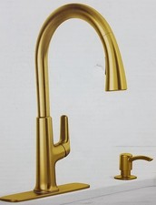 Kohler Pull-Down Kitchen Faucet Vibrant Brushed Moderne Brass New R26573-SD-2MB