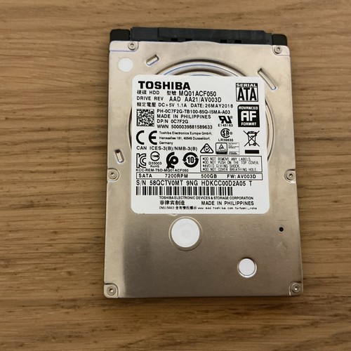 Toshiba 2,5" Zoll 500GB 6Gb/s 7,2K 7mm HDD Festplatte MQ01ACF050