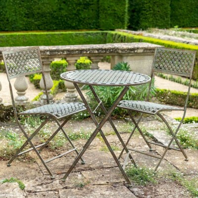Rust Bistro Set Garden Dining Set for Garden Table and Chairs