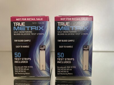 True Metrix Blood Glucose Test Strips 100 CT (2 BOXES) EXP 09/2027. FREE SHIP