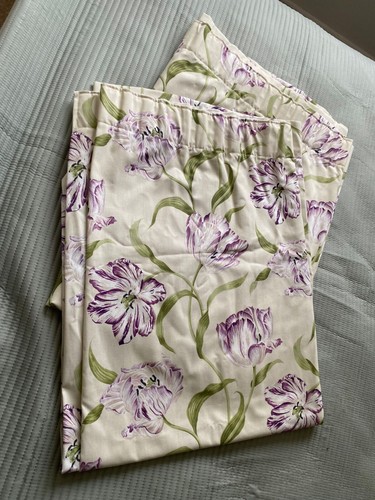 Sanderson "Tanzende Tulpen" maßgeschneidertes Paar gefütterte Vorhänge in Lila, B75" L51" pro Stück - Bild 4 von 10