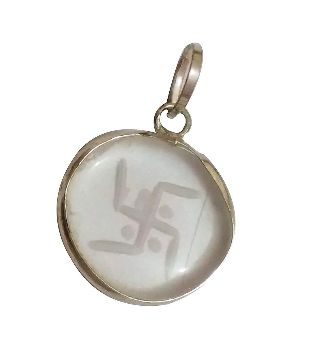 Swastik silver deals locket