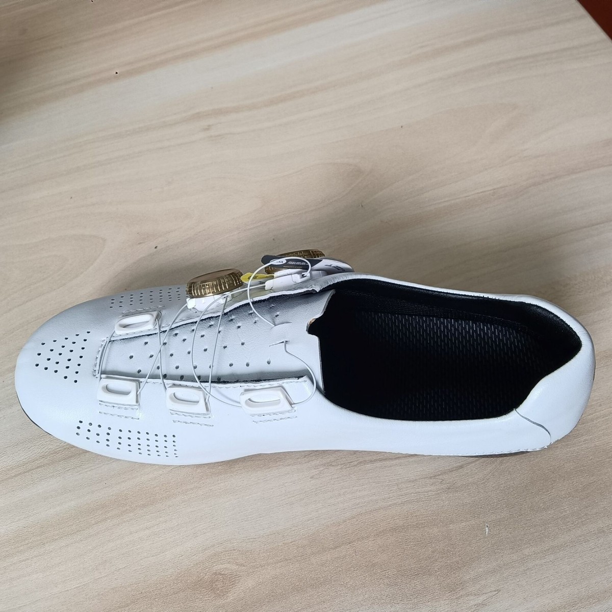 ☆EU41/26.5cm Nimbl Ultimate Men's Cycling Road Shoe (White/Gold) EU41