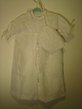 VINTAGE CHRISTENING GOWN JOSEPH MAGNIN COTTON EYELET WITH MATCHING BONNET