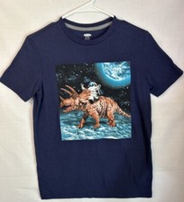 Old Navy Youth Graphic T Shirt Size XL 14-16 Navy Blue Animal Dinosaur Space