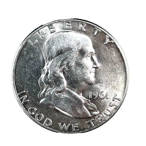 1961 D/D Franklin Half Dollar AU. RPM-001 50c 90% Silver Coin