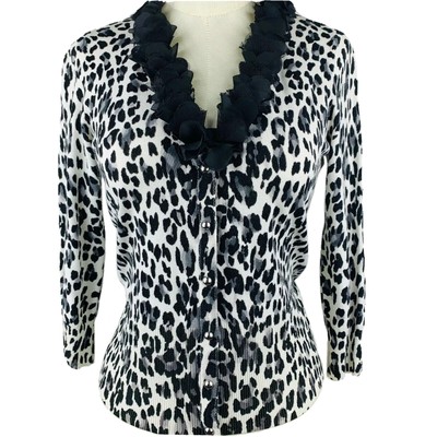 black and white leopard cardigan
