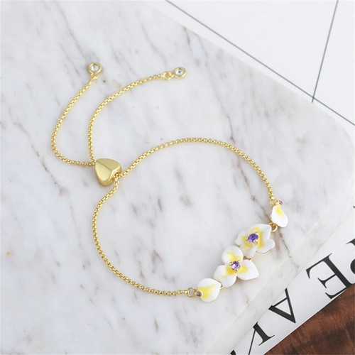 Kate Spade Precious Pansy Enamel Flowers Slider Bracelet - Picture 8 of 11