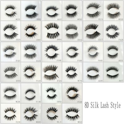 100pair 3D Mink Bushy Cross False Eyelashes Thick Long Fluffy Eye Lashes Black