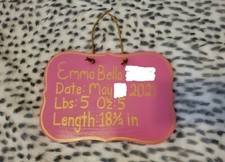 Custom Baby Rounded Rectangular Wooden Sign