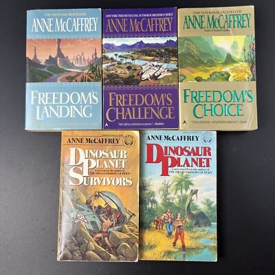 5 Anne McCaffrey Freedoms Landing Challenge Choice & Dinosaur Planet PB Book Lot