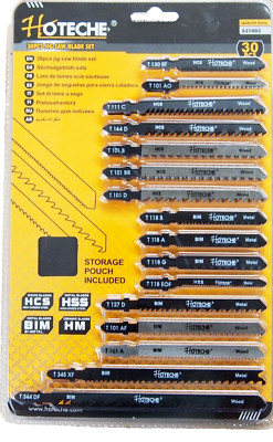 30 PC T-shank Jig Saw Blade set Wood/Metal Cutting General Purpose 621003