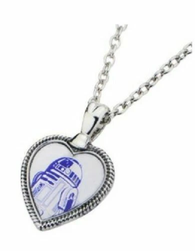 Star Wars Stainless Steel R2D2 Heart Pendant with Chain - Image 2 of 2