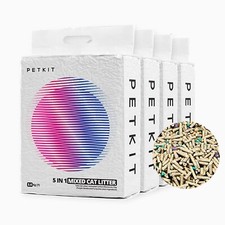 PETKIT 5 in 1 Mixed Cat Litter,Odor Control Clumping Cat Litter,8LB Bag,Water...