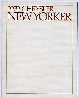 Chrysler New Yorker 1979 USA Marktverkaufsbroschüre Fifth Avenue Edition