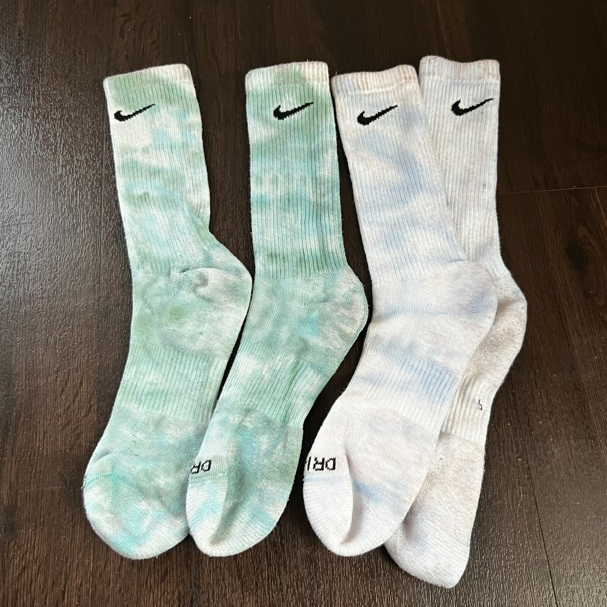 Tie Dye Nike Sock bundle (cloudy blue and green)