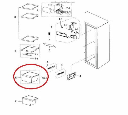 Vegetable Drawer ( Upper ) Compatible with SAMSUNG Refrigerator DA97-08693B - Picture 4 of 4