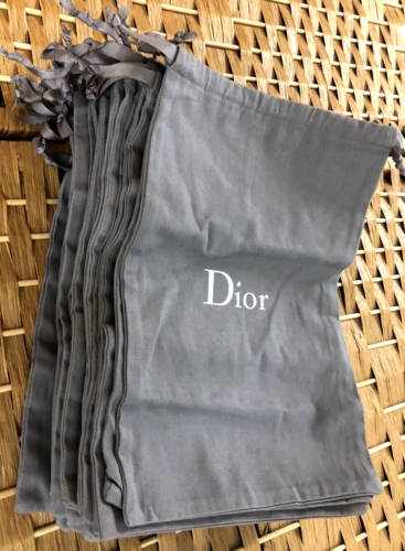 Authentic Dior Drawstring Closure Shoes Storage Dust Bag H 13.5" X W 8.5&#034