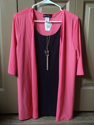 Brand New Pink and Black Star Vixen 2-piece Outfit for Women with Necklace
