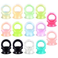 1 Pair Flexible Silicone Soft Ear Flesh Tunnels Ear Gauges Plugs Earskin 2g-3/4"