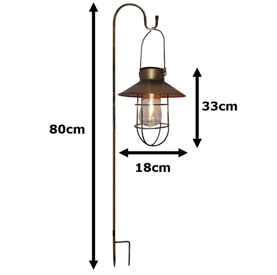 LED Laterne Vintage Solarlaterne + Akku Dekolicht Laterne Solar Solarlampe - Bild 2 von 4
