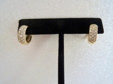 Beautiful 14K Yellow Gold  Diamond 15mm Round HUGGIE EARRINGS 1ctw 5.7mm Wide