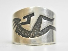 Kokopelli Ring Fertility Band Sterling Silver Mexico Size 6