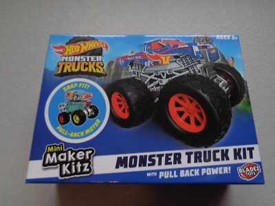 Hot Wheels Monster Truck Bausatz Build it Pull Back Power 3ins zusammengebaut NEU