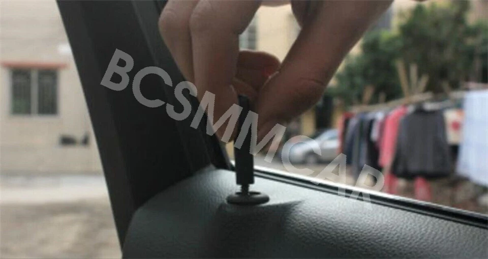 4 peças pinos de maçaneta de trava de porta interior automático carro caminhão SUV fibra de carbono real 1X3,2CM - Imagem 4 de 4