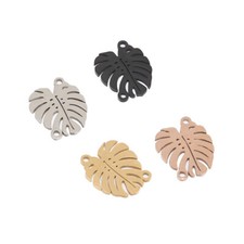 20pcs/lot Stainless Steel Deco. leaf Pendant Connectors Bohemia Handmade Charms