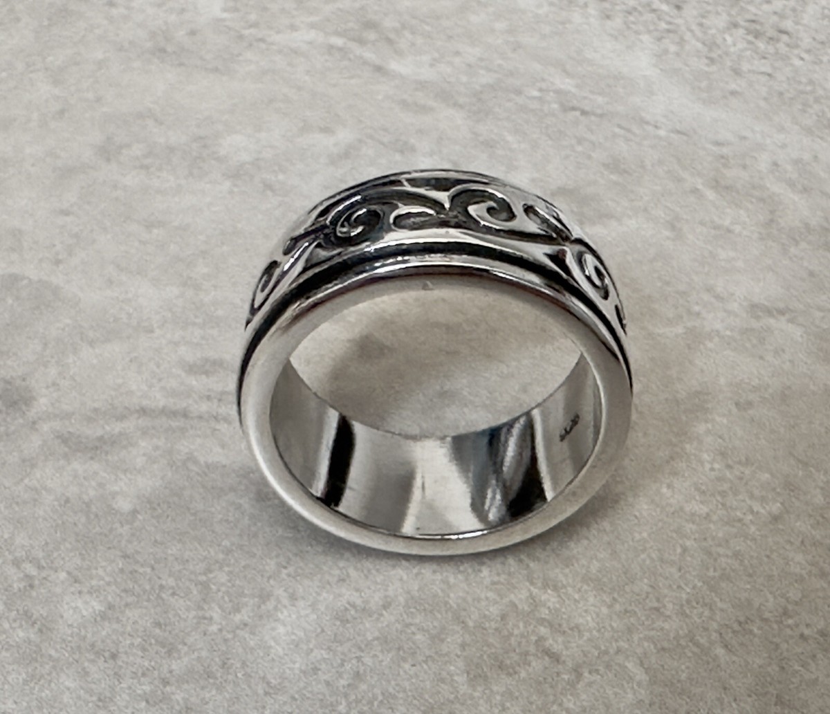 Oxidized Rope Twist Weave Spinner Ring New .925 Sterling Silver - Foto 4
