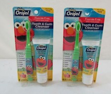 2 Pack Orajel Baby Elmo Tooth and Gum Cleanser with Toothbrush, Banana Apple 1oz