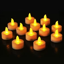Flameless LED Candles Flickering Bright Tealight Candles 12 Pack for Halloween