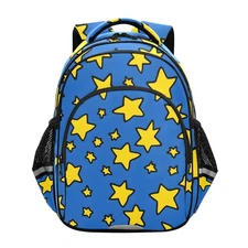 Yellow Star School Backpack for Teen Girls Boys Light Weight Bookbags Element...