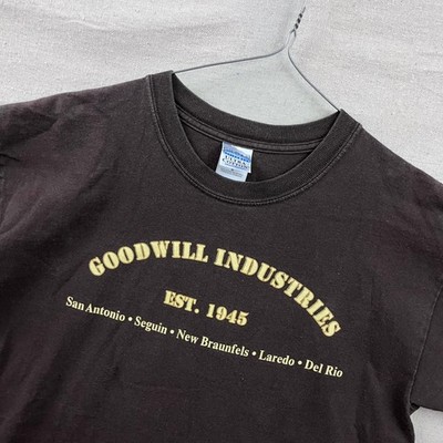 Vintage Goodwill Industries T-Shirt Mens Medium Brown Texas Graphic Tee