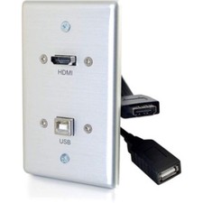 Legrand - C2G Single Gang Wall Plate with HDMI and USB Pass Through
